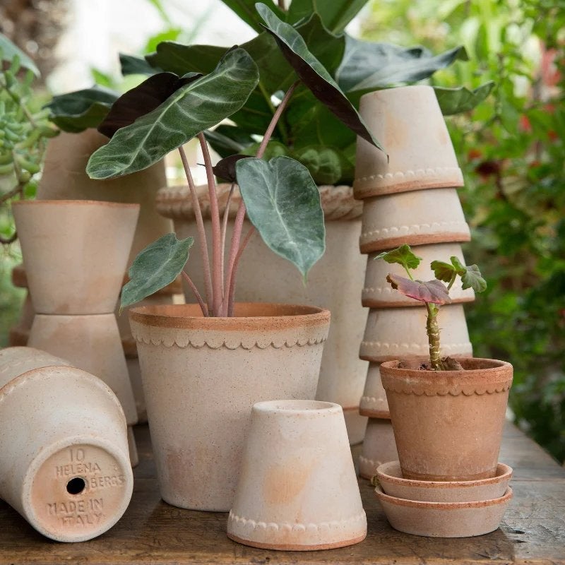 Gezocht: terracotta/geglazuurde bloempot verschillende maten, Tuin en Terras, Ophalen, Rond, Zo goed als nieuw, Aardewerk