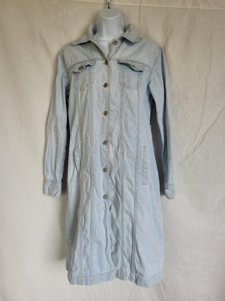 Stoere lange spijkerjas mt 42 merk Barcode, Blauw, ., Maat 42/44 (L), Ophalen of Verzenden