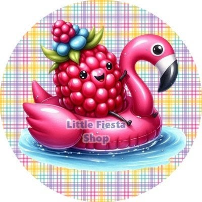 L2381 ouwel framboos flamingo 20cm eetbare taart print, Ophalen of Verzenden, Nieuw, Taarten, Versiering