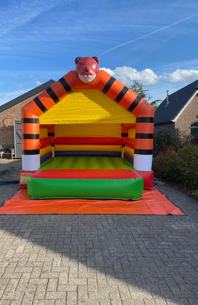 Springkussen Tijger te huur 4x4Meter, Ophalen of Verzenden, Zo goed als nieuw, Overige