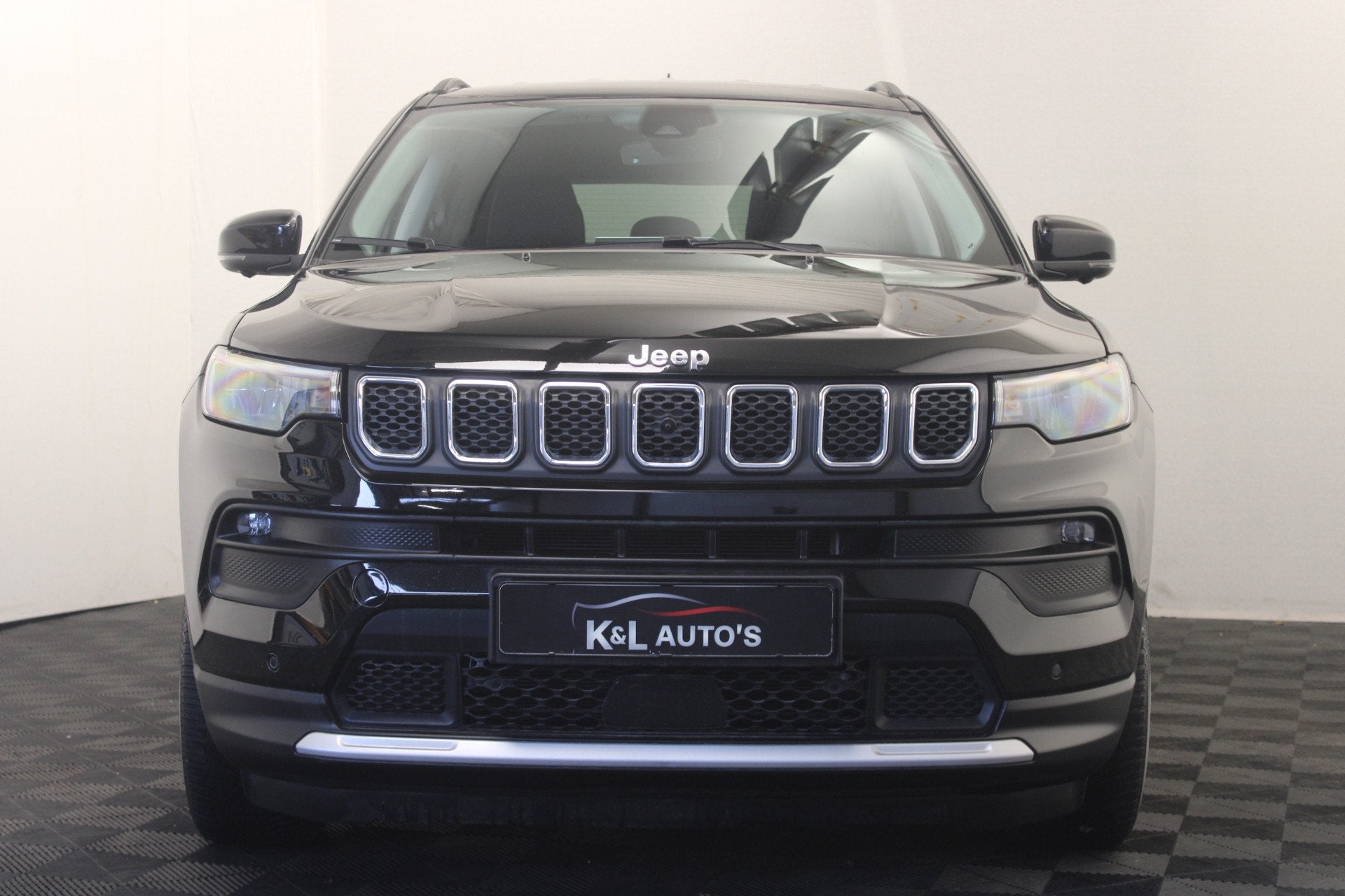 Jeep Compass 1.5T e-Hybrid Limited |Navi|Camera| (bj 2024), Auto's, Gebruikt, Zwart, 4 cilinders, Leder en Stof