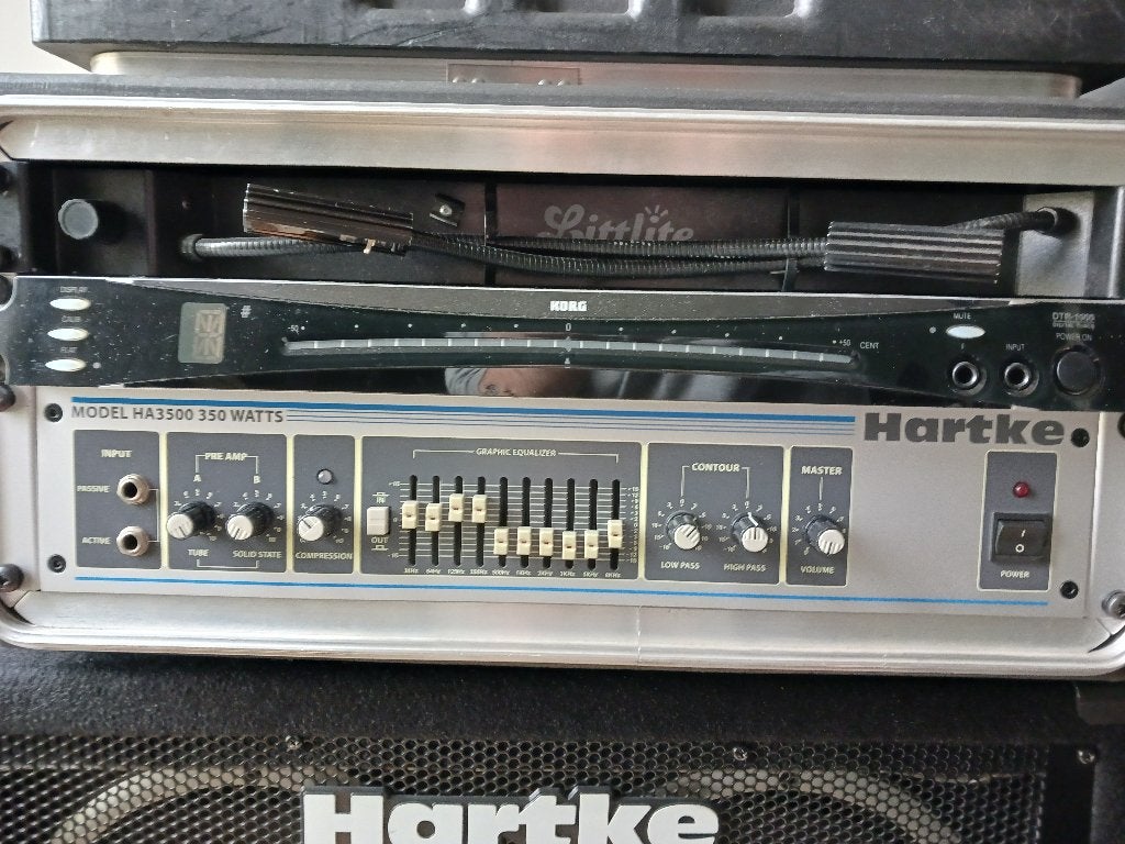 Bass versterker + top + 19 inch rack + case/hoes, Ophalen, Gebruikt, Basgitaar, 100 watt of meer