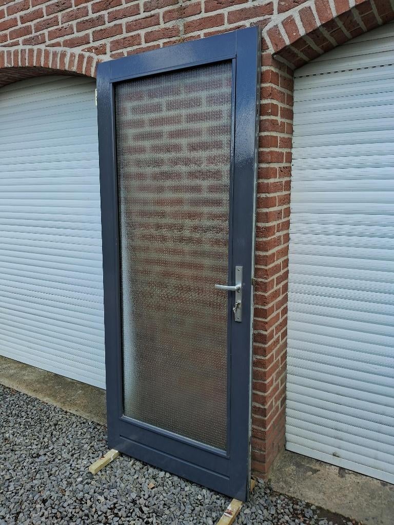 schuurdeur, buitendeur, balkon- of achterdeur hardhout., Ophalen, Gebruikt, 80 tot 100 cm, Buitendeur