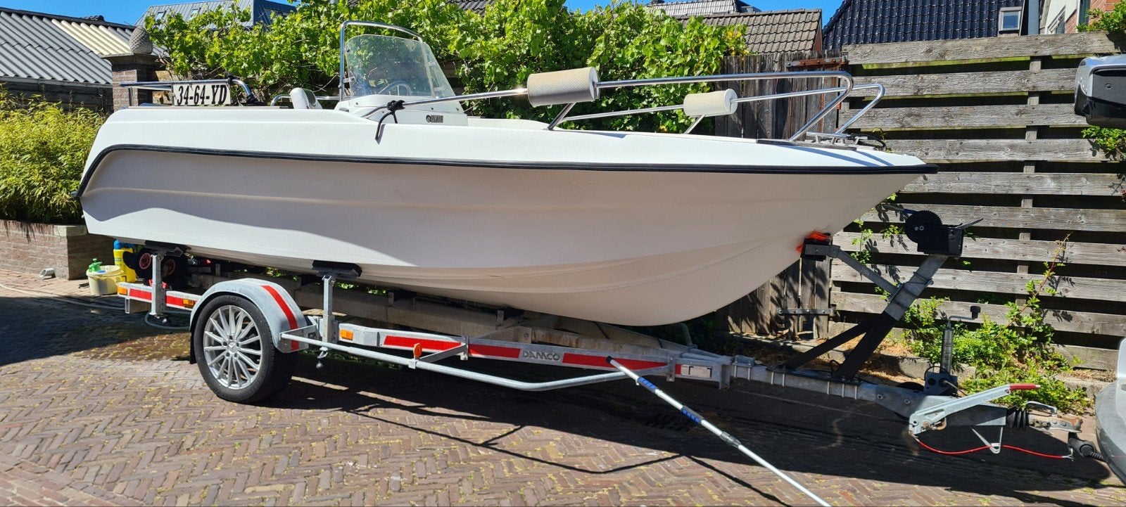 Uttern consoleboot 5.50 x 2.20 (diepe kuip!!), Consoleboot, Ophalen, Aluminium, Kussenset