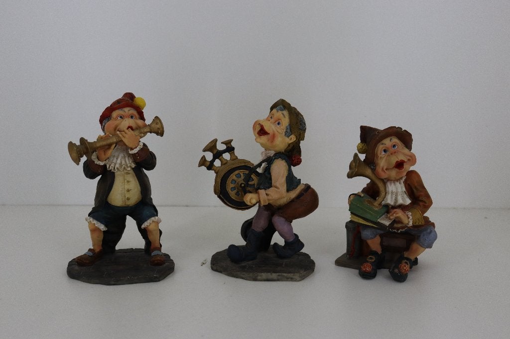 Originele Efteling Volk van Laaf - Set van 3 Muzikanten, Verzamelen, Ophalen of Verzenden, Zo goed als nieuw, Beeldje of Poppetje