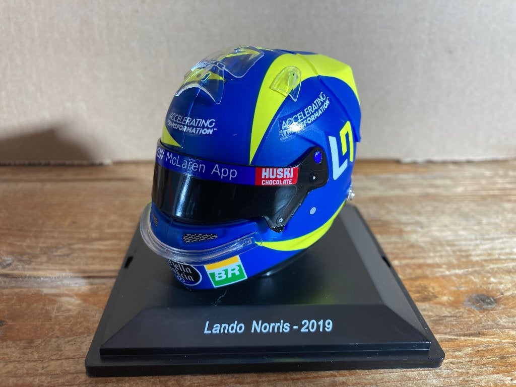 ✅ Lando Norris 1:5 helm 2019 Italian GP Helmet Spark Mclaren, Verzamelen, Automerken, Motoren en Formule 1, Ophalen of Verzenden