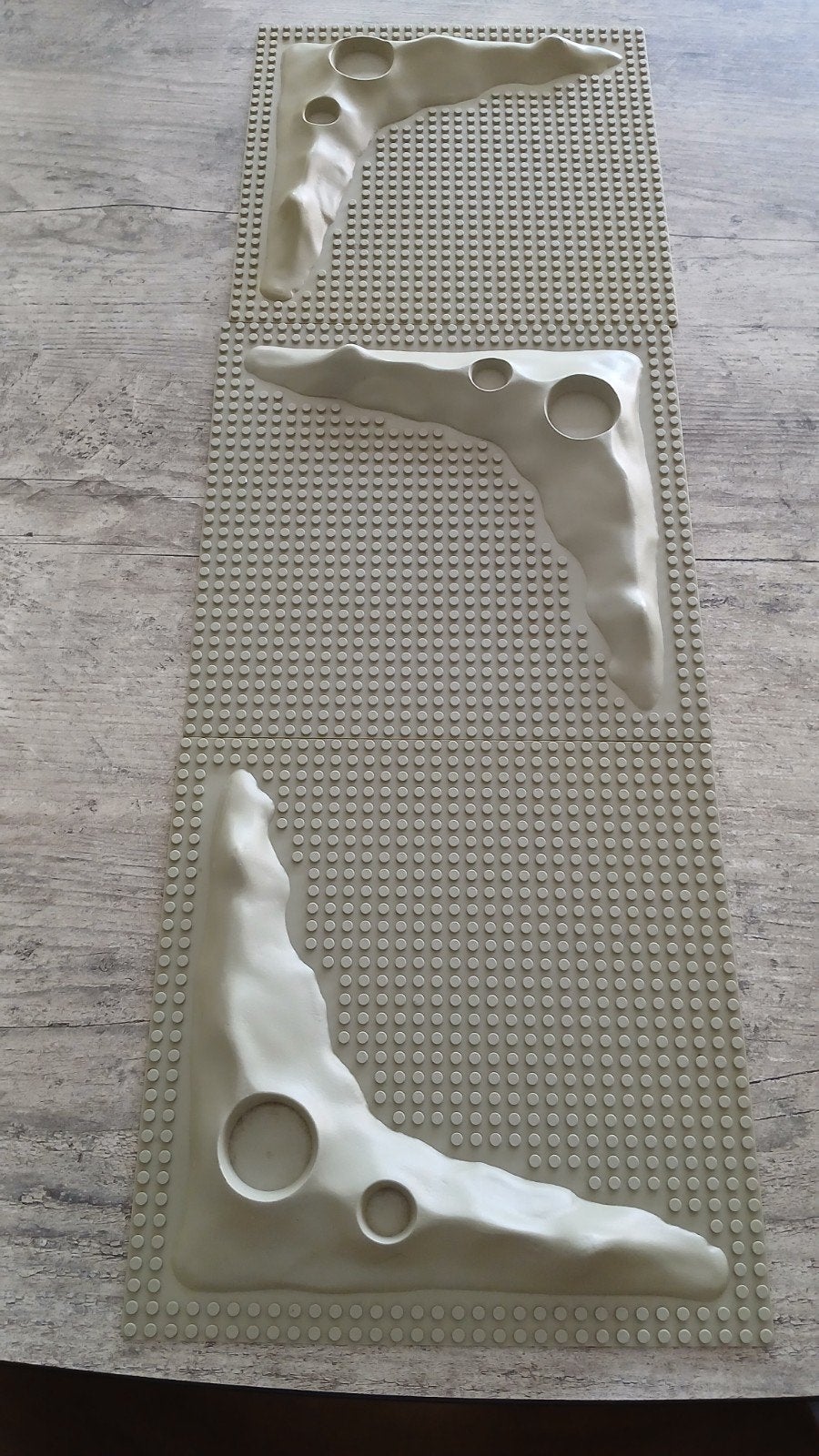 3 Grijze Lego 3D grondplaten space/ruimtevaart, Lego, Ophalen of Verzenden, Zo goed als nieuw, Space