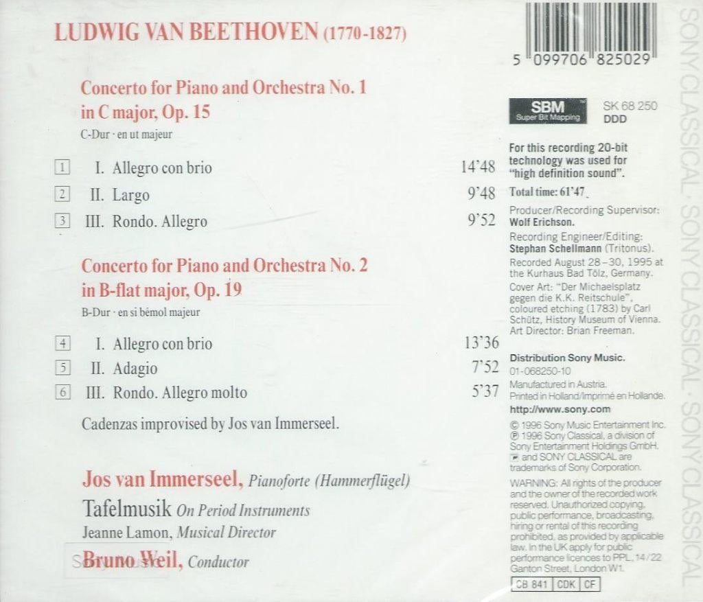 Beethoven: Piano Concertos 1, 2 / Jos van Immerseel, Ophalen of Verzenden, Classicisme, Zo goed als nieuw, Orkest of Ballet