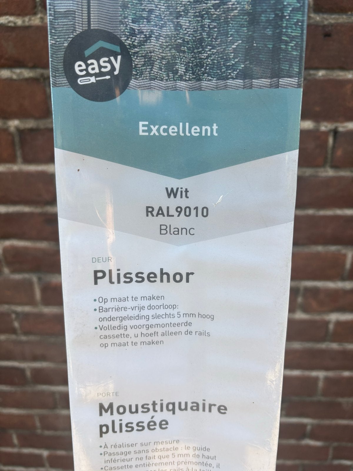 Nieuwe Livn plissé hordeur wit (RAL 9010) 96x209 cm, Doe-het-zelf en Verbouw, Deuren en Horren, Ophalen, 80 tot 100 cm, Hordeur