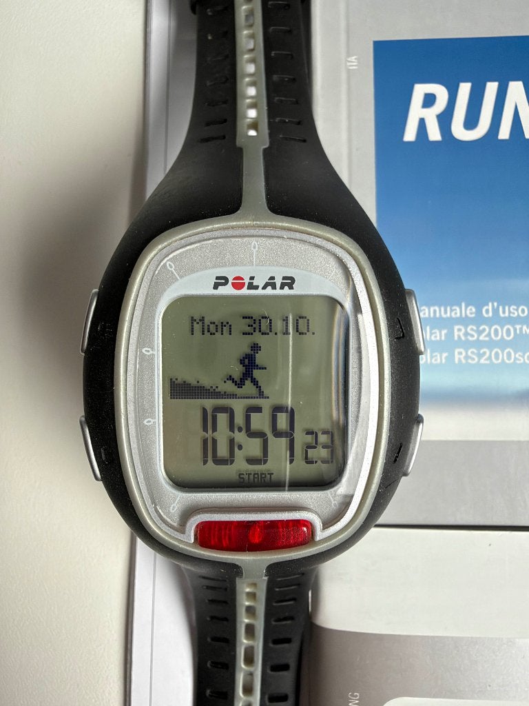 Polar SR200 sportwatch, Gebruikt, Afstand, Zwart, Ophalen of Verzenden