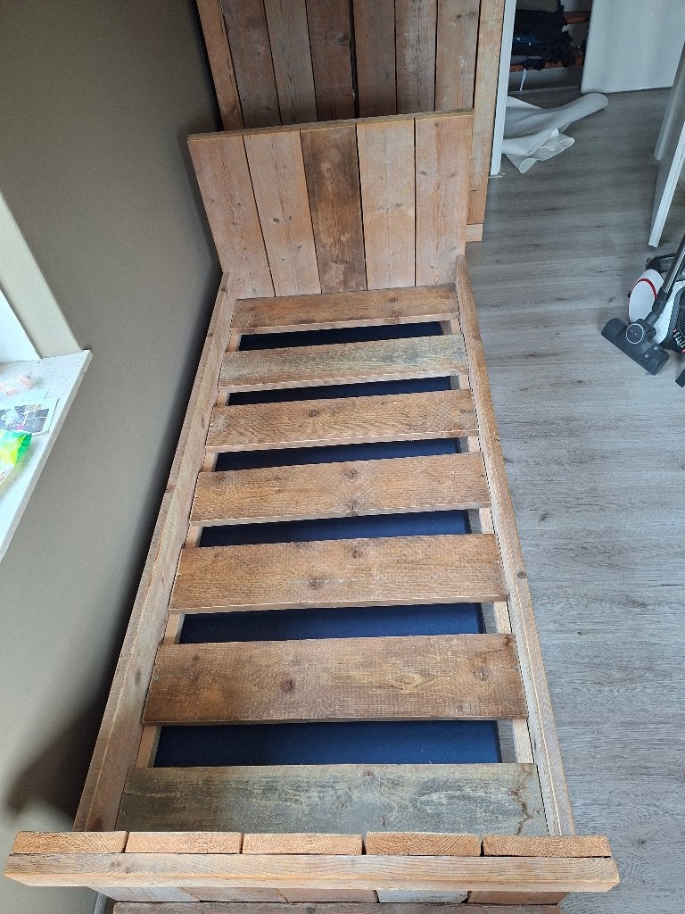 Steigerhouten bed 200x90cm, Ophalen, Gebruikt, 90 cm, Steigerhout