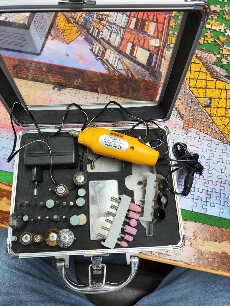 Graveerset met accessoires - gebruikt maar goed bruikbaar, Ophalen of Verzenden, Gebruikt