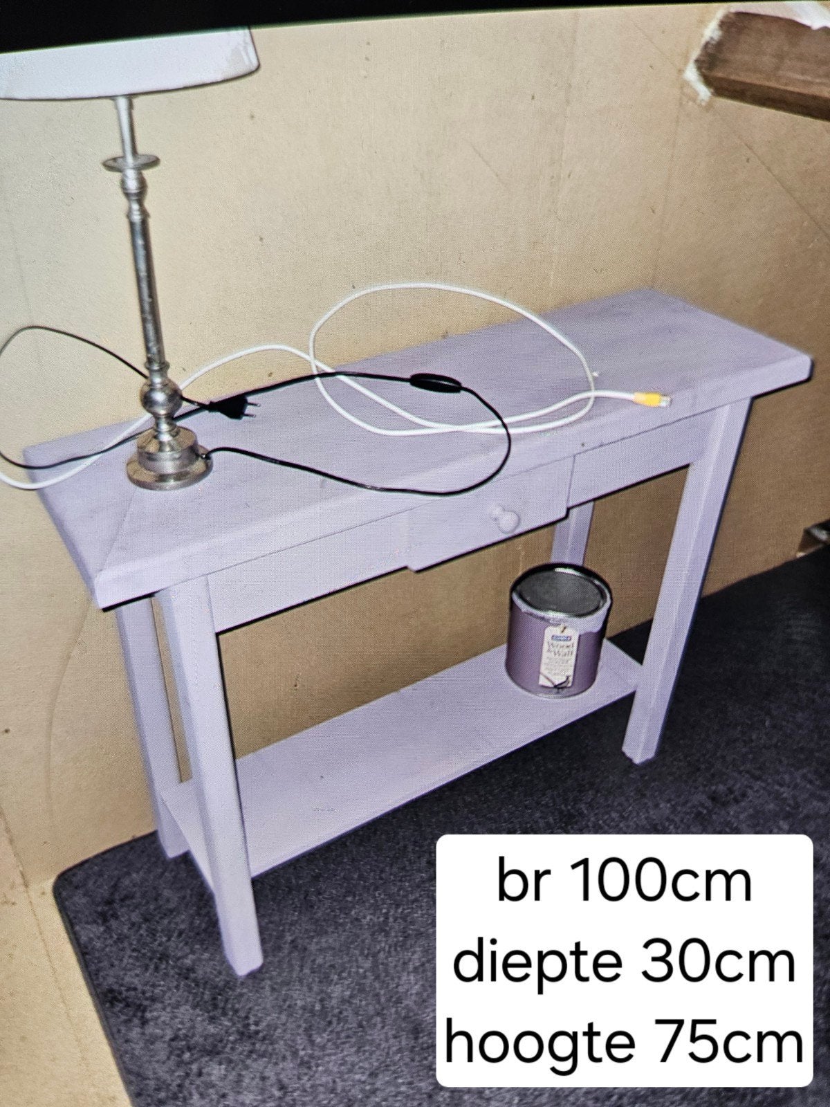 Te koop sidetable, Huis en Inrichting, Tafels | Sidetables, Ophalen, 25 tot 50 cm, Rechthoekig