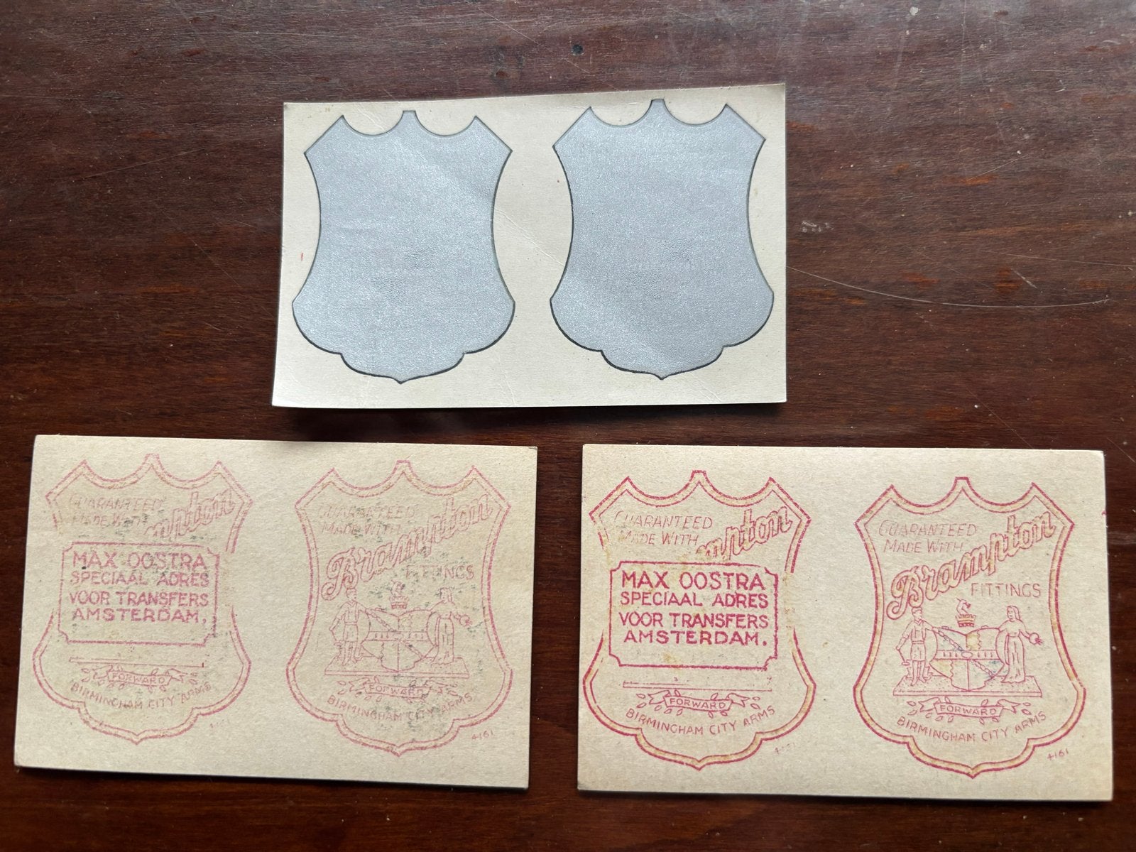 6 Brampton balhoofdplaatje transfers fiets jaren '50 NOS, Ophalen of Verzenden, Nieuw, Oldtimerfiets, Overige typen