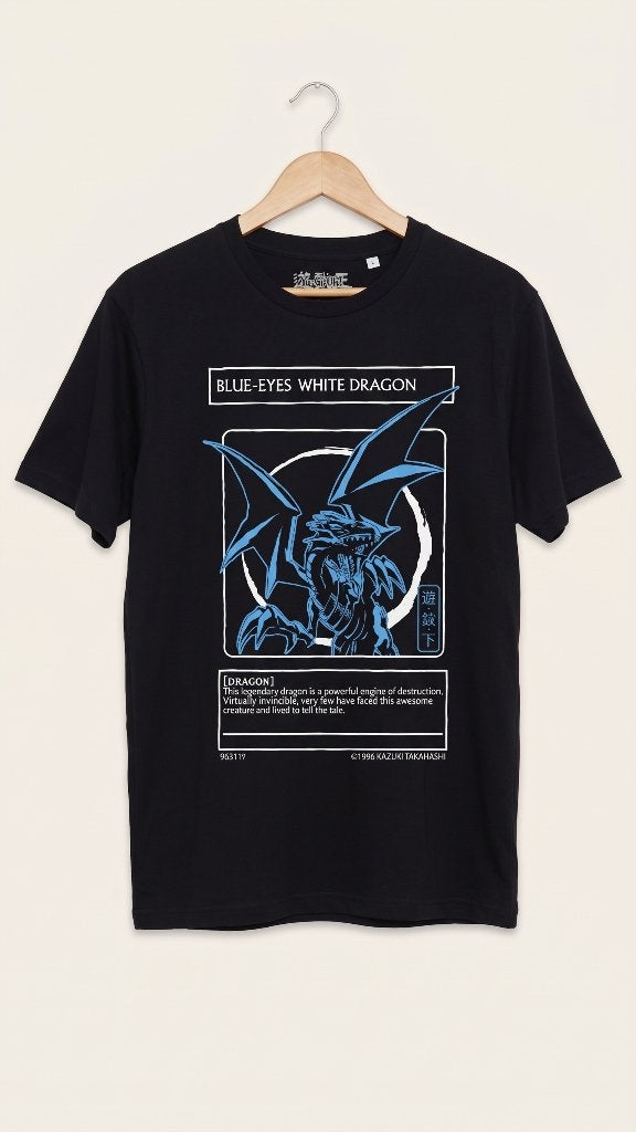 Yu-Gi-Oh! T-shirt Blue-Eyes White Dragon Difuzed - L, Maat 52/54 (L), Zwart, Ophalen of Verzenden, Difuzed