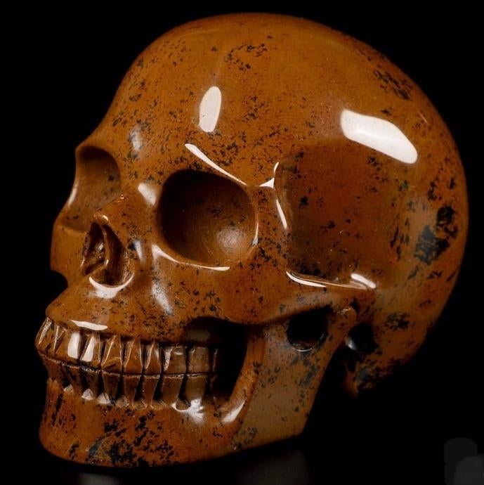 Mineralen schedel /skull, NETWORK JASPER. 89 gram., Ophalen of Verzenden, Mineraal
