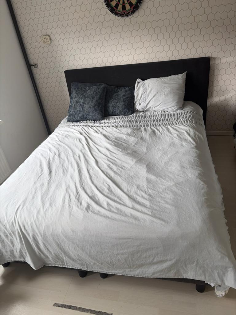 Gebruikte boxspring 160x200 - Ideaal als logeerbed, Ophalen, Gebruikt, Tweepersoons, 200 cm