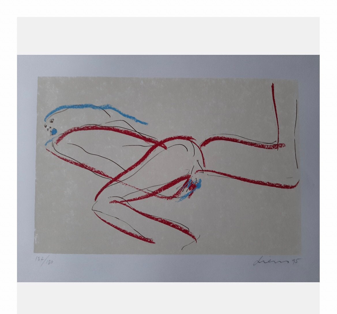 Zeefdruk van Peter Diem, Abstract Naakt, Antiek en Kunst, Kunst | Litho's en Zeefdrukken, Gelimiteerde oplage, Ophalen of Verzenden
