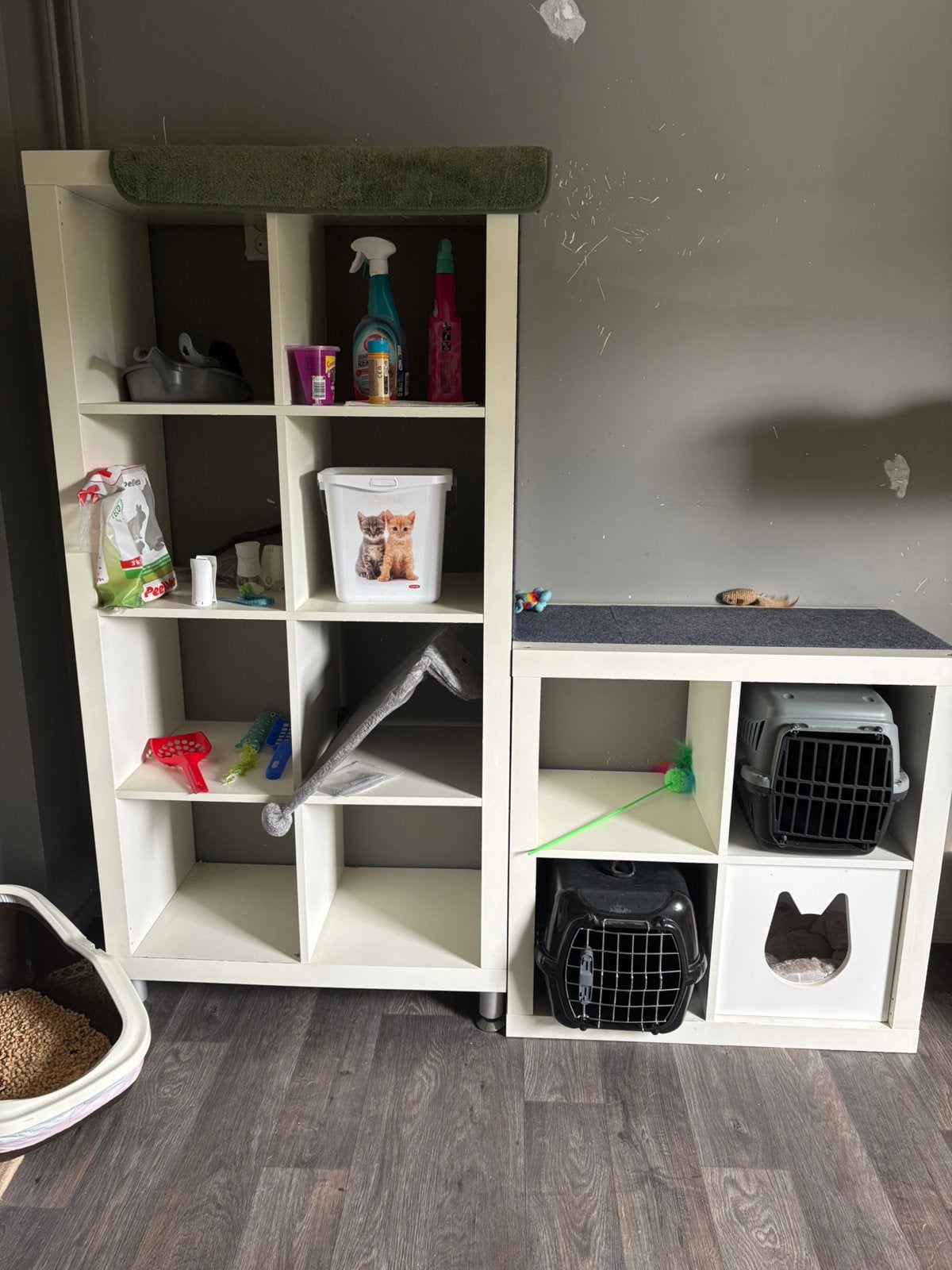 Kattenmeubel gemaakt van Kallaxkasten, Ophalen, Gebruikt, Krabmeubel-onderdelen