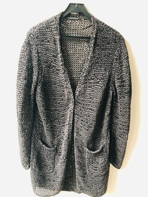 Luisa Cerano katoenen lint‑gebreid vest-antraciet-als nieuw, Kleding | Dames, Verzenden, Maat 42/44 (L), Zo goed als nieuw, Luisa Cerano