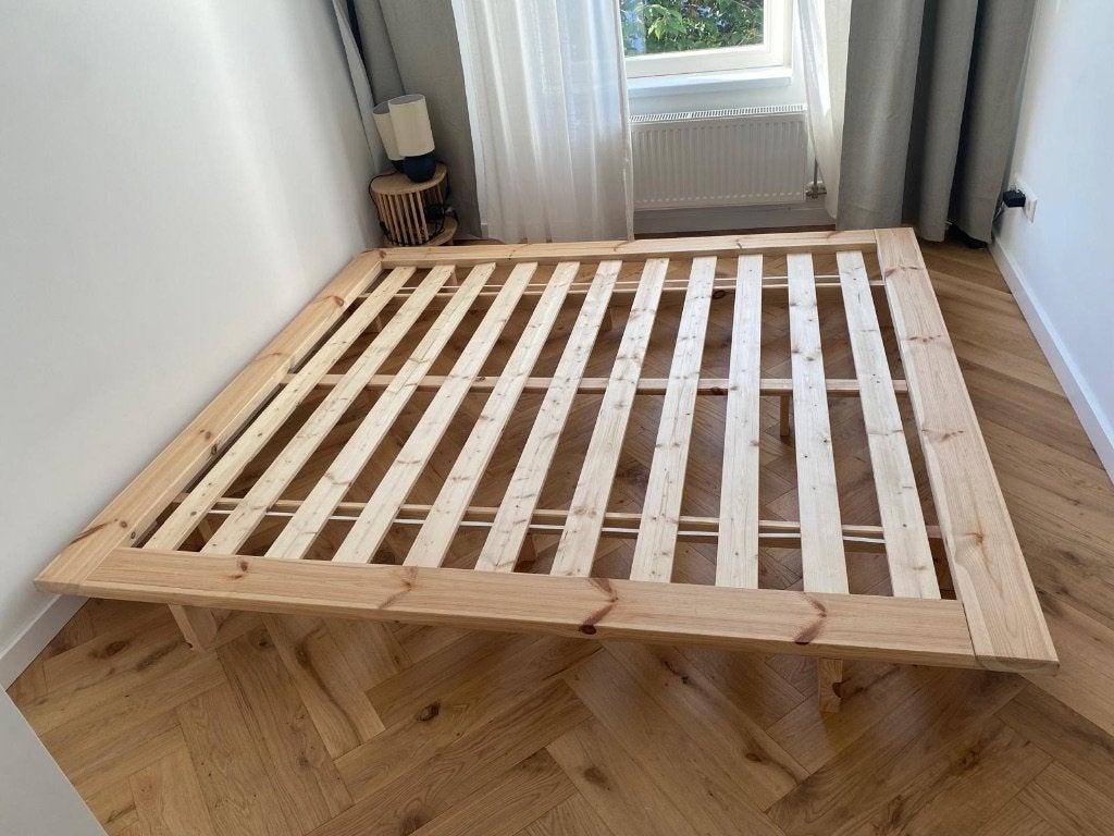 Karup futon bed Japan naturel + Emma original Matras, Ophalen, Japandi, Overige kleuren, Tweepersoons