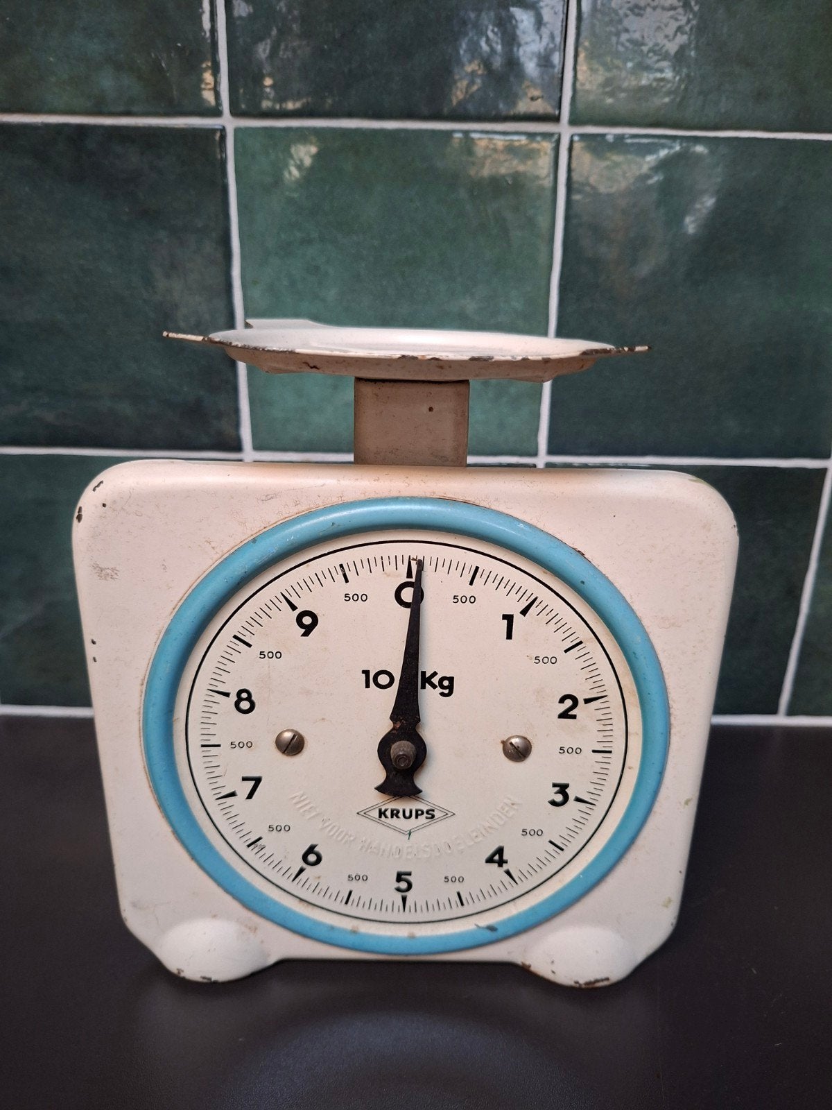 Vintage Krups Keukenweegschaal (10kg) - Retro Blikvanger, Ophalen of Verzenden, Metaal, Meerkleurig, Overige merken