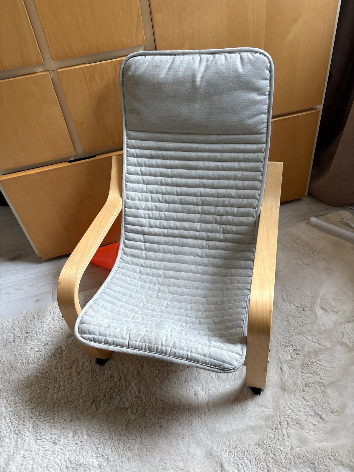 IKEA Poäng Kinderfauteuil Berkenfineer/Knisa Lichtbeige, Ophalen, Gebruikt, Overige typen