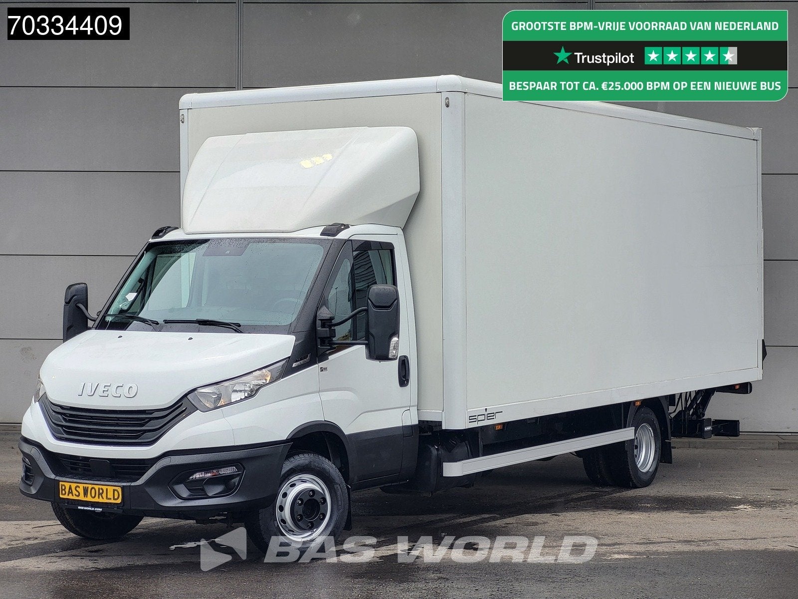 Iveco Daily 72C21 3.0L Automaat 1000KG Laadklep Luchtvering, Automaat, Stof, Gebruikt, Euro 6