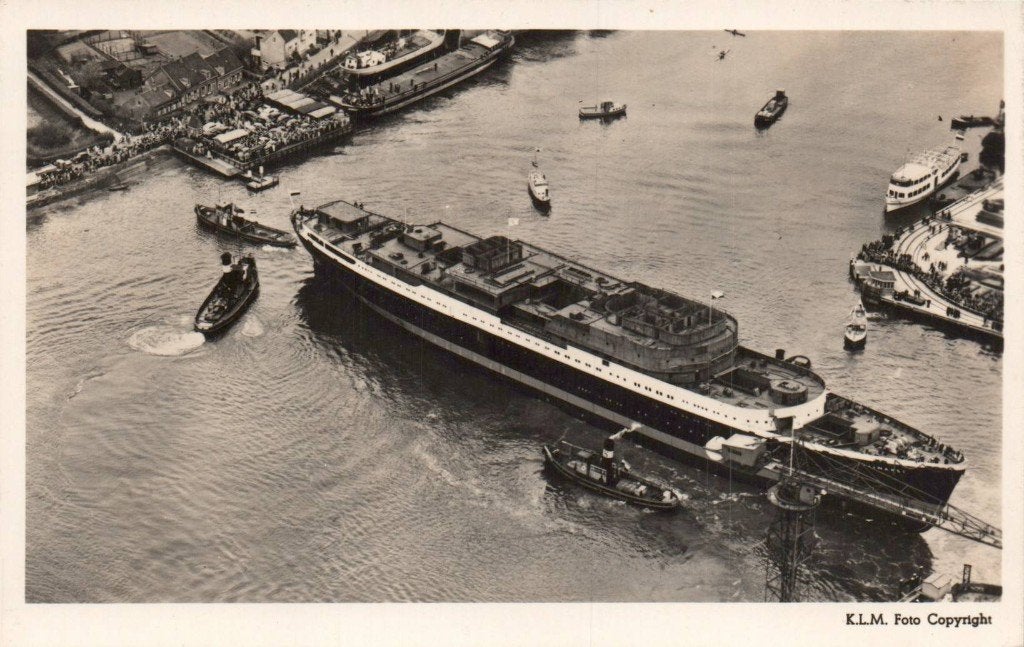 Krimpen a/d IJssel, te waterlating ms Tjiwangi, Ophalen of Verzenden, Voor 1920, Zuid-Holland