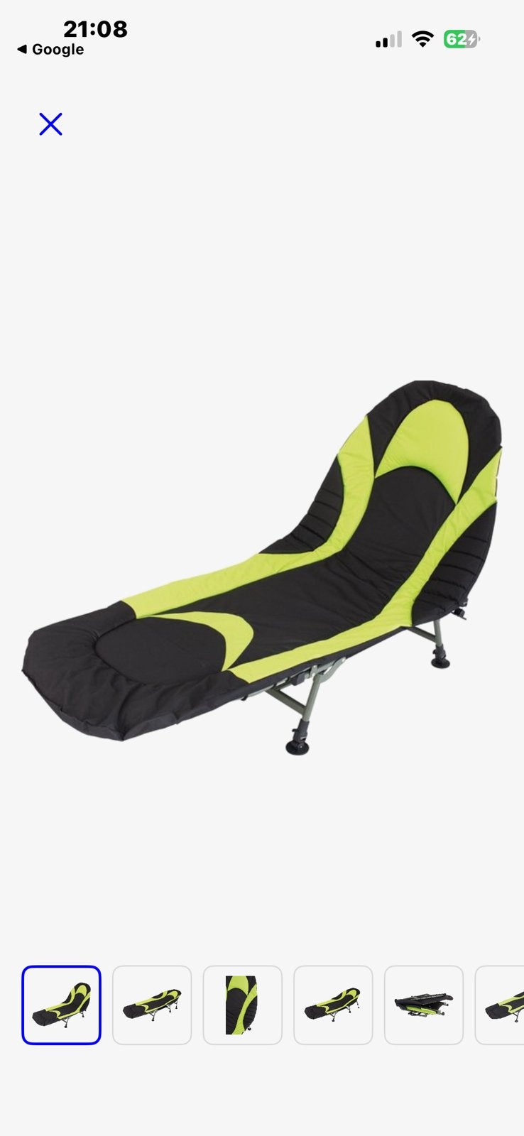 Eurotrail Queen Campingbed - Zwart/Lime, Verstelbaar nieuw, Ophalen of Verzenden, Nieuw, Overige