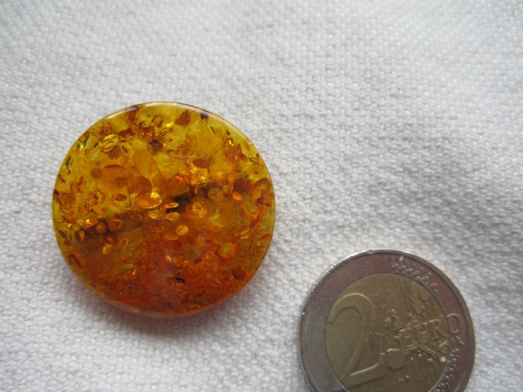 40.   Schitterende oude broche, barnsteen, Ophalen, Overige materialen, Broche