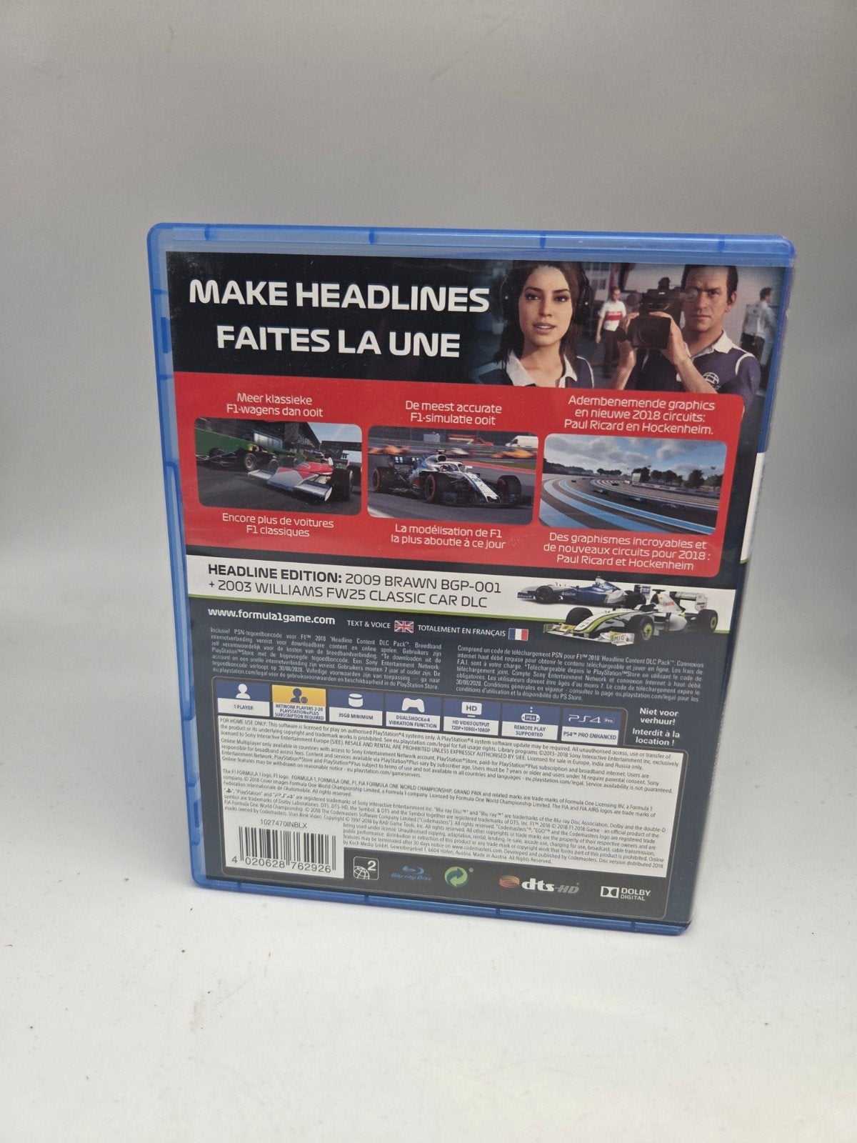 F1 2018 Headline Edition PS4, Codemasters Software Company Ltd, Stoneythorpe, Southam, Warwickshire, CV47 2DL, UK, 1 speler, Racen en Vliegen