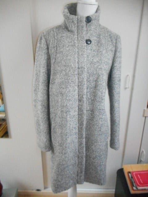 Stijlvolle Grijze Jas met Hoge Kraag van MS Mode, Kleding | Dames, Jassen | Winter, Maat 38/40 (M), Ophalen of Verzenden, Zo goed als nieuw