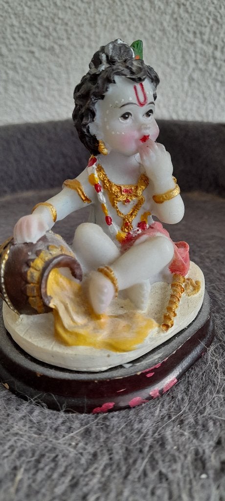 Decoratief beeldje Baby Krishna (Makhan Chor), Verzamelen, Beelden en Beeldjes, Gebruikt, Religie, Verzenden