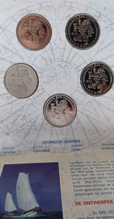 Muntset SAIL 1995 met 5 Sailflorijnen, Ophalen of Verzenden, Overige materialen, Nederland