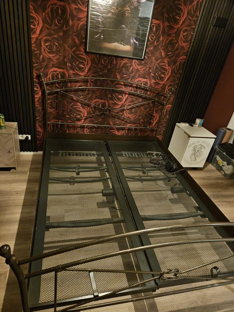 Auping 2 persoons bed 160x200 verstelbaar, Huis en Inrichting, Slaapkamer | Bedden, Ophalen, Zwart, Tweepersoons, 200 cm