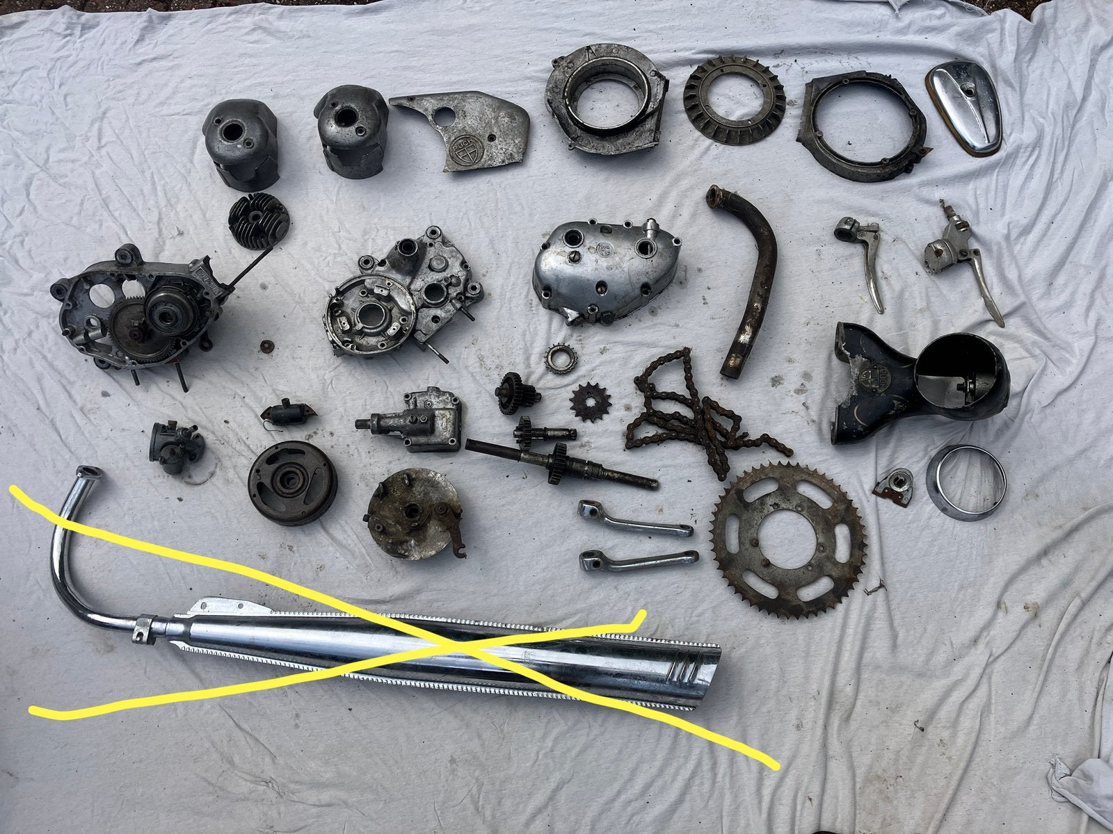 Puch MV50  onderdelen - Uitlaat, motorblok, koplamp, etc., Ophalen of Verzenden, Gebruikt, Blok