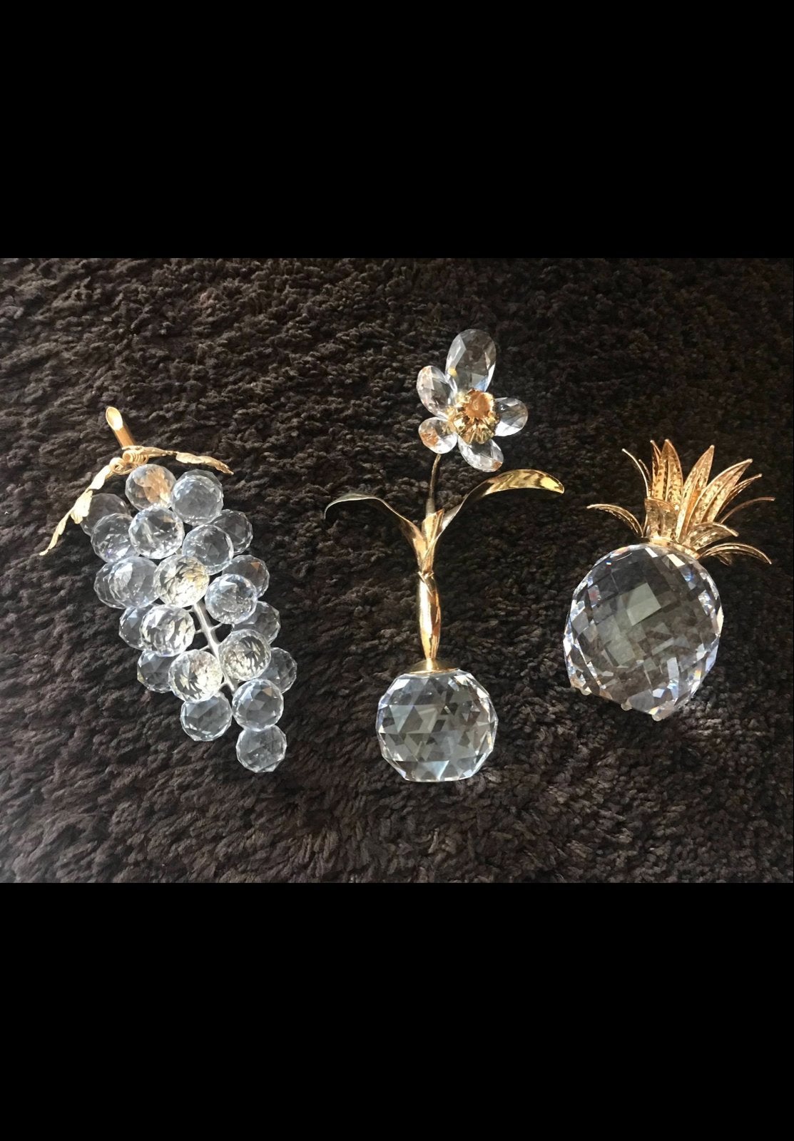 Swarovski fonkelend fruit: druiventros, ananas en bloem, Ophalen, Zo goed als nieuw, Figuurtje