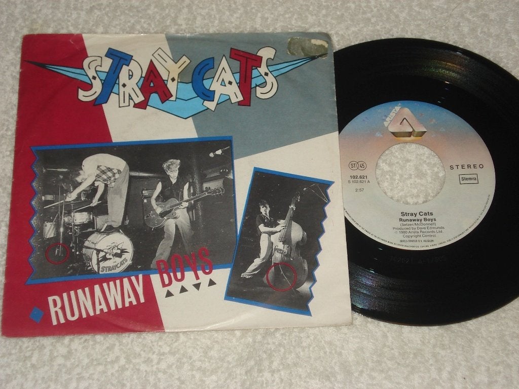 Stray Cats      Runaway Boys      Orgineel, Fotohoes, Ophalen of Verzenden, Zo goed als nieuw, Pop