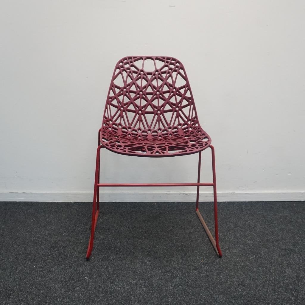 Crassevig Nett Kantinestoelen|  | Stapelbaar | Bordeaux Rood, Huis en Inrichting, Stoelen, -, -, Ophalen of Verzenden, -