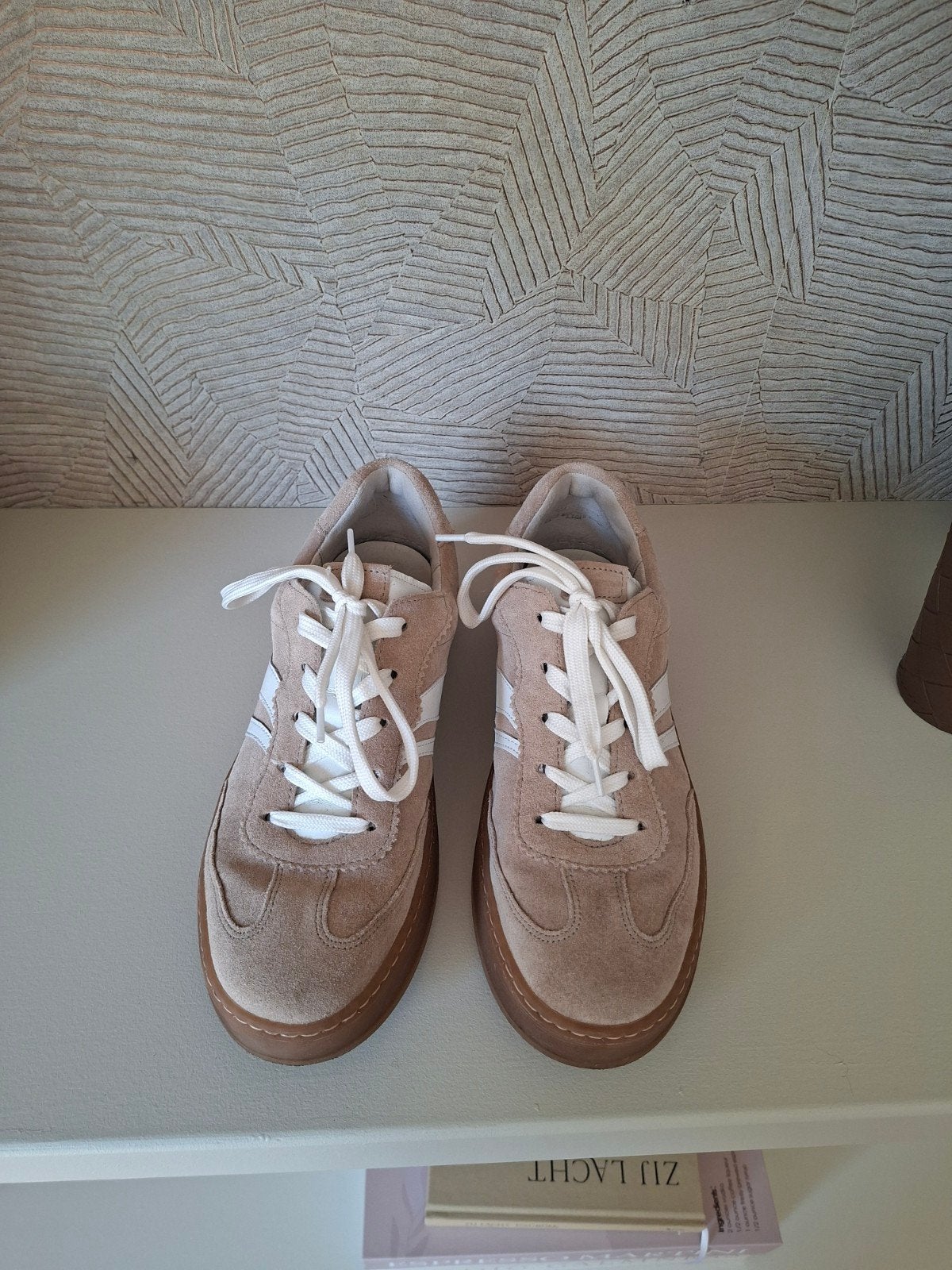 Gabor Comfort Optifit suède sneakers beige maat 40.5, Ophalen, Beige, Gabor, Sneakers of Gympen