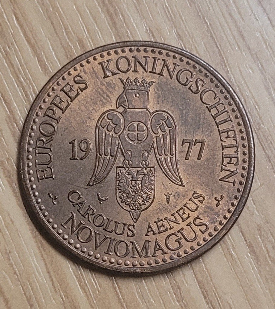 Europese Koningsschieten 1977 Carolus Aeneus Novio, Ophalen of Verzenden, Koningin Juliana, Overige waardes, Losse munt