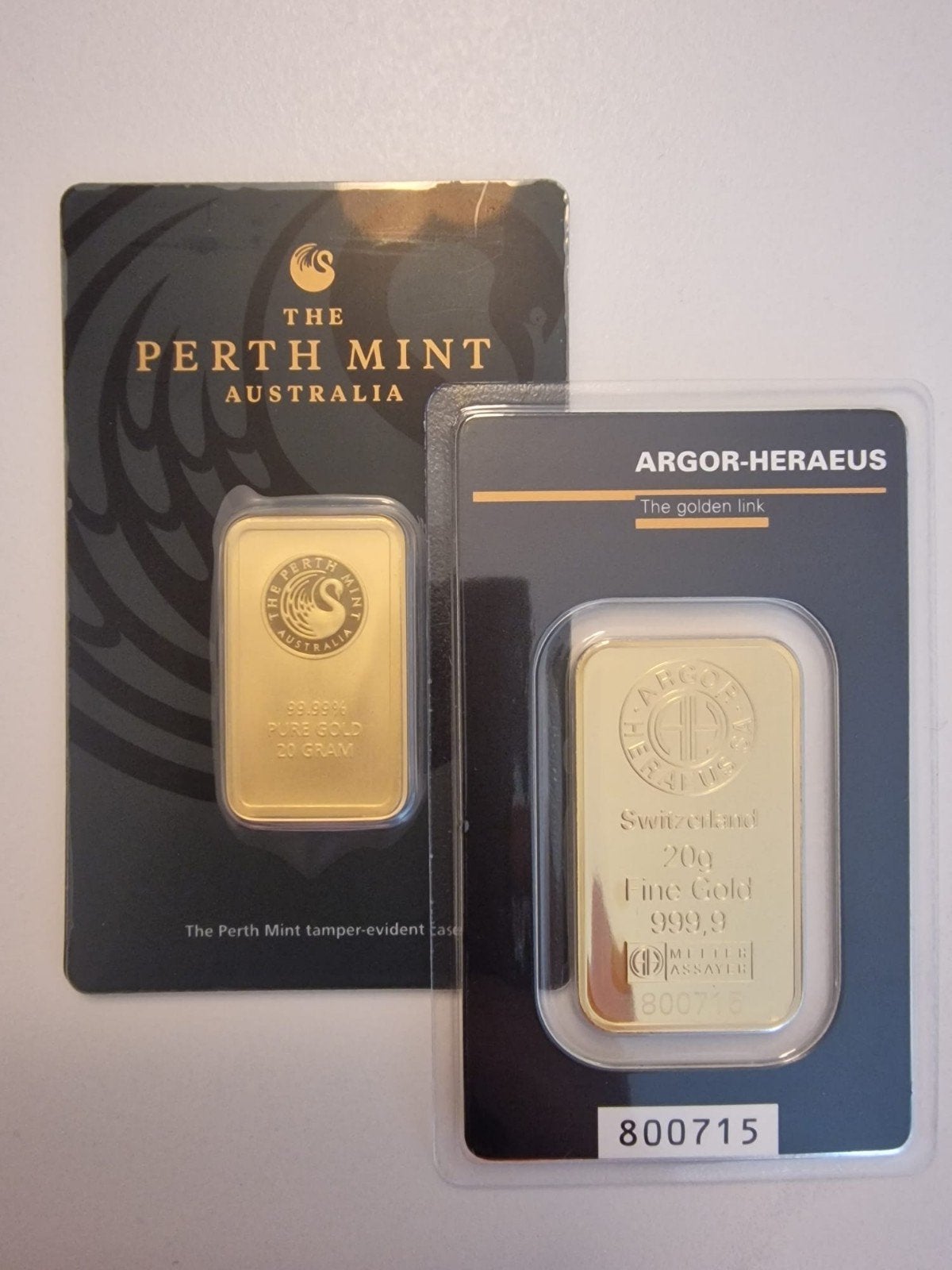 20g Gouden baren: Perth Mint & Argor-Heraeus 20 gram, Verzenden, Goud