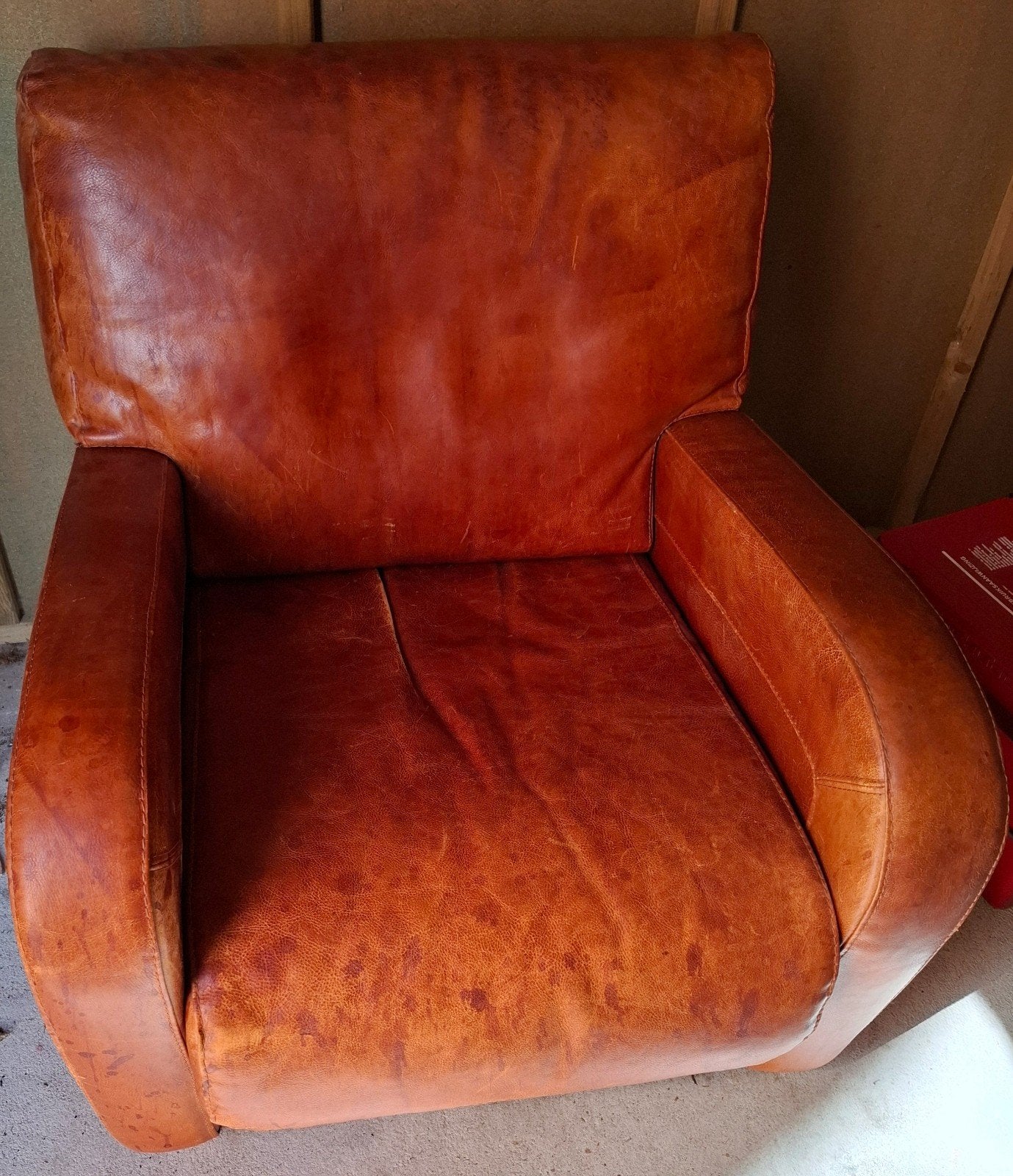 gratis leren fauteuil, Ophalen, Gebruikt, 75 tot 100 cm, Hout