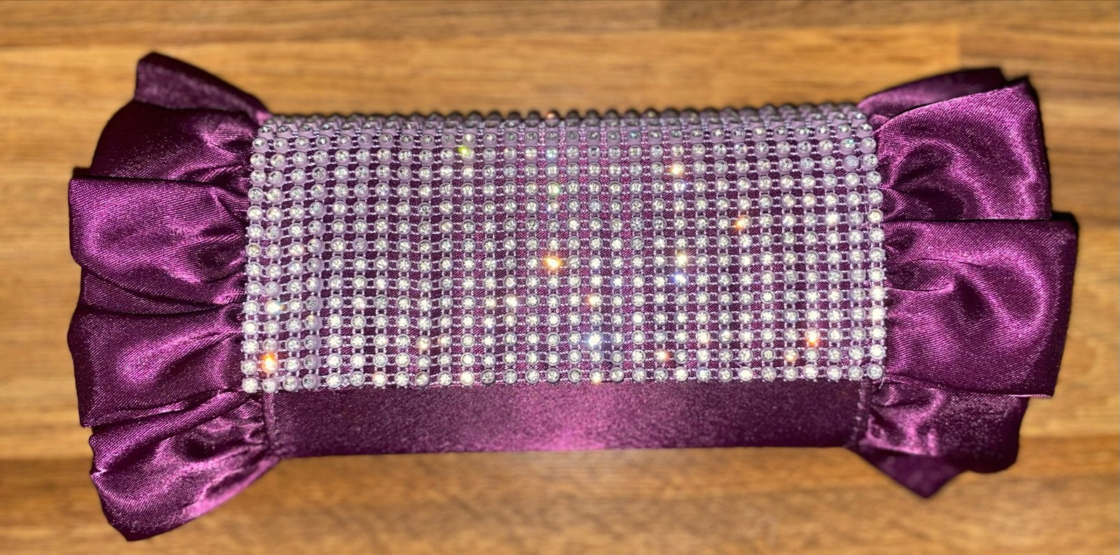 Paarse clutch met strass steentjes, Verzenden, Nieuw, Paars, Softcase