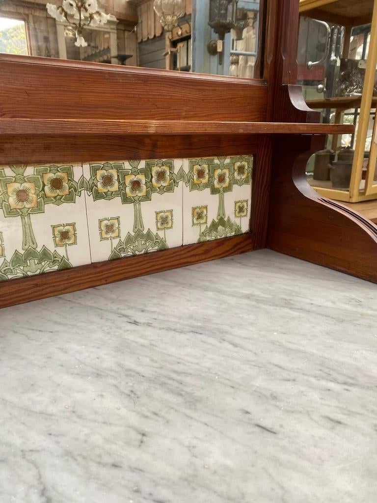Franse Art Deco kast badkamermeubel marmer, Ophalen
