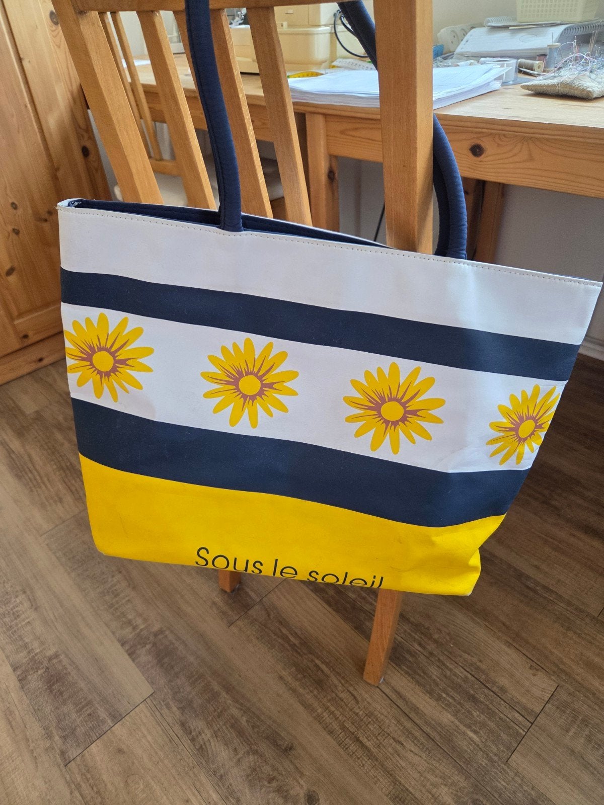 Strandtas met rits en binnenvak - Sous le soleil, Ophalen of Verzenden, Zo goed als nieuw, Blauw, Overige typen