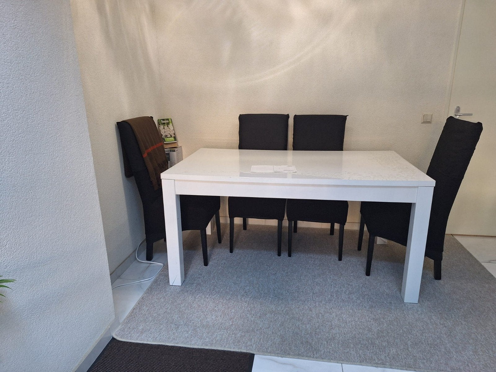 Witte Eettafel Fabio, Huis en Inrichting, Ophalen, Modern, functioneel, 50 tot 100 cm, Zo goed als nieuw
