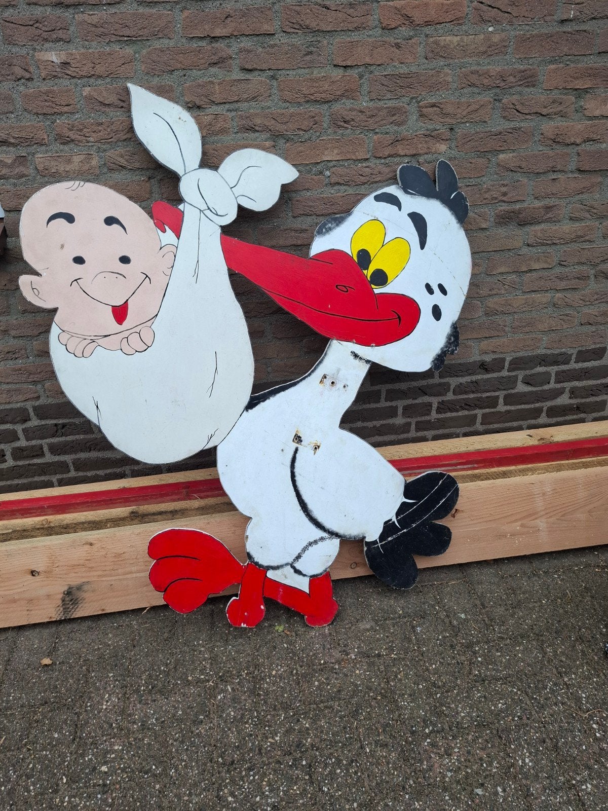 babygeboorte bord  naambordje kan er op bevestigd worden, Ophalen, Gebruikt