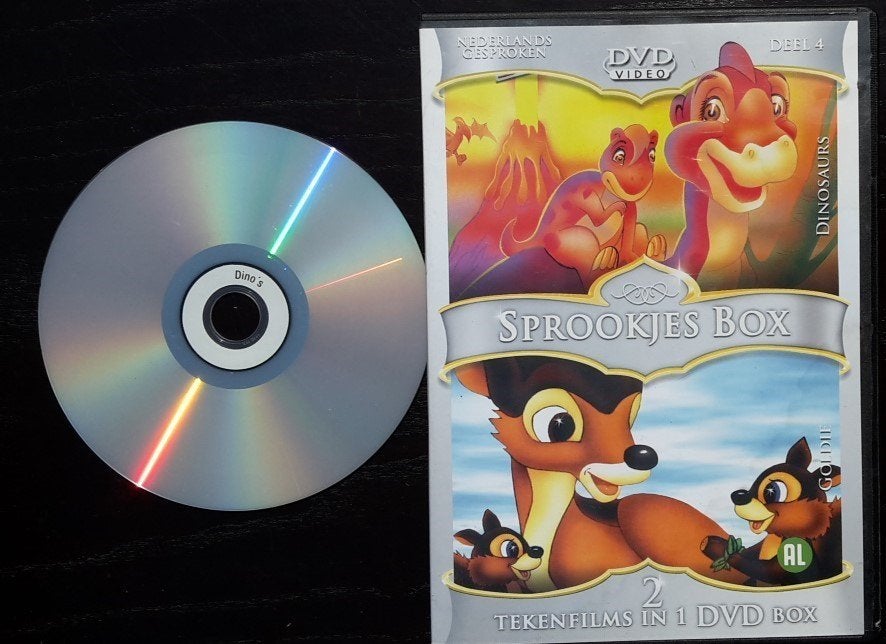 DVD - 2 Animatiefilms - Goldie - Dinosaurs, Avontuur, Alle leeftijden, Ophalen of Verzenden, Zo goed als nieuw